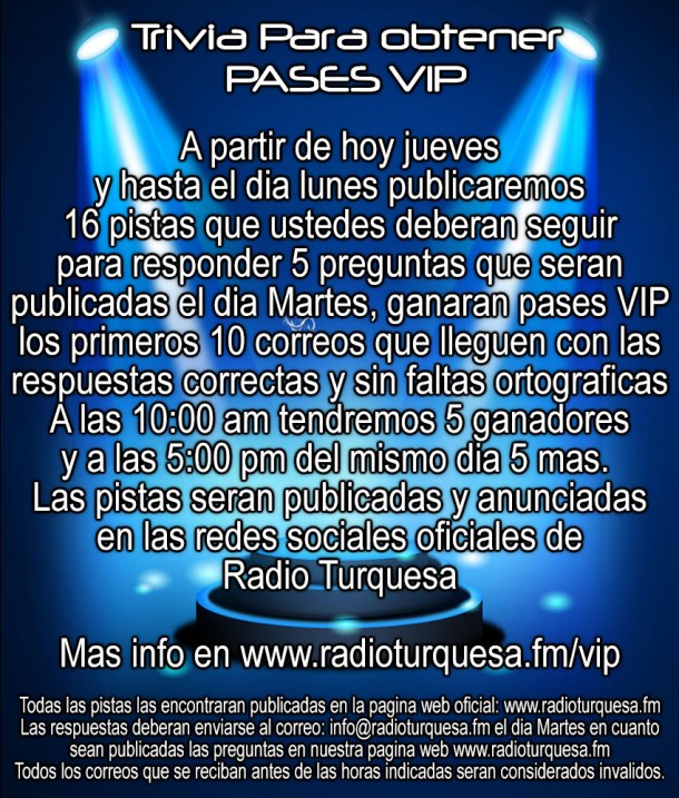 Pases VIP Magno Concierto Radio Turquesa