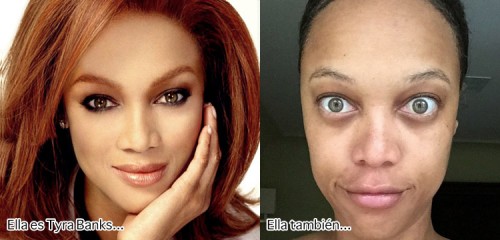 Tyra Banks sin maquillaje